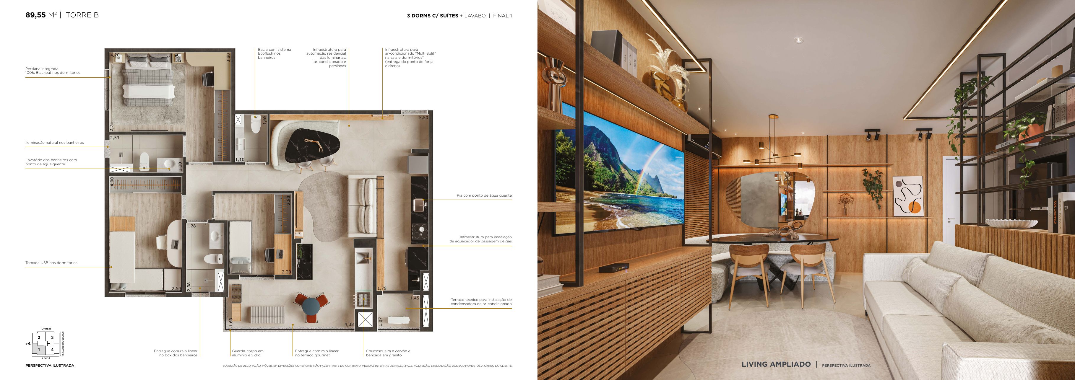 Planta dos apartamentos Motiró Casa Branca