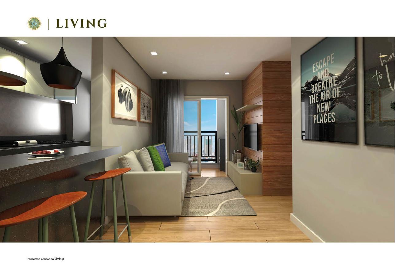 Living do apartamento decorado